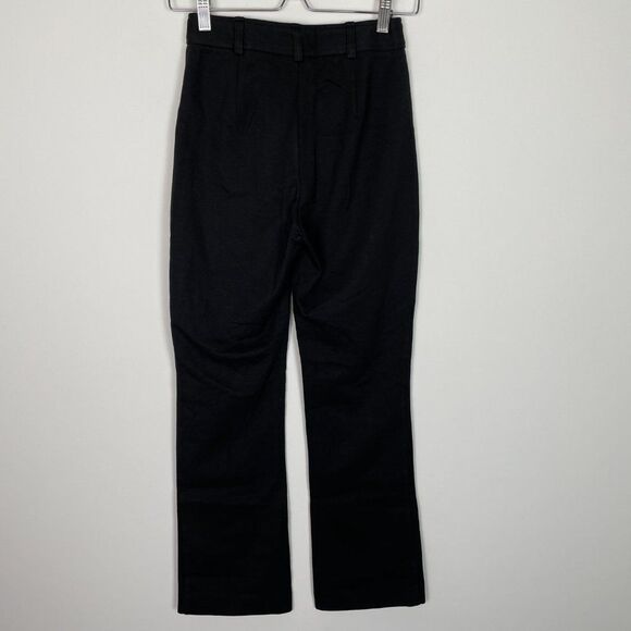 Everlane The Work It Ponte Knit High Rise Cotton Pant Black 2 - Picture 3 of 9